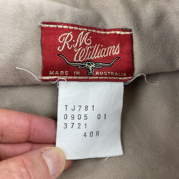 RM Williams Pants Mens 38x29 Tan Khaki Regular Straight Chino Linesman Australia - Picture 14 of 15